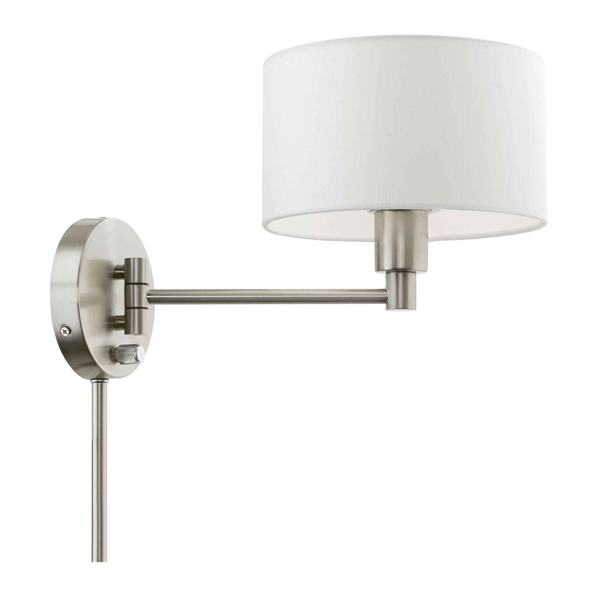 Livex Allison Brushed Nickel Swing Arm Wall Lamp