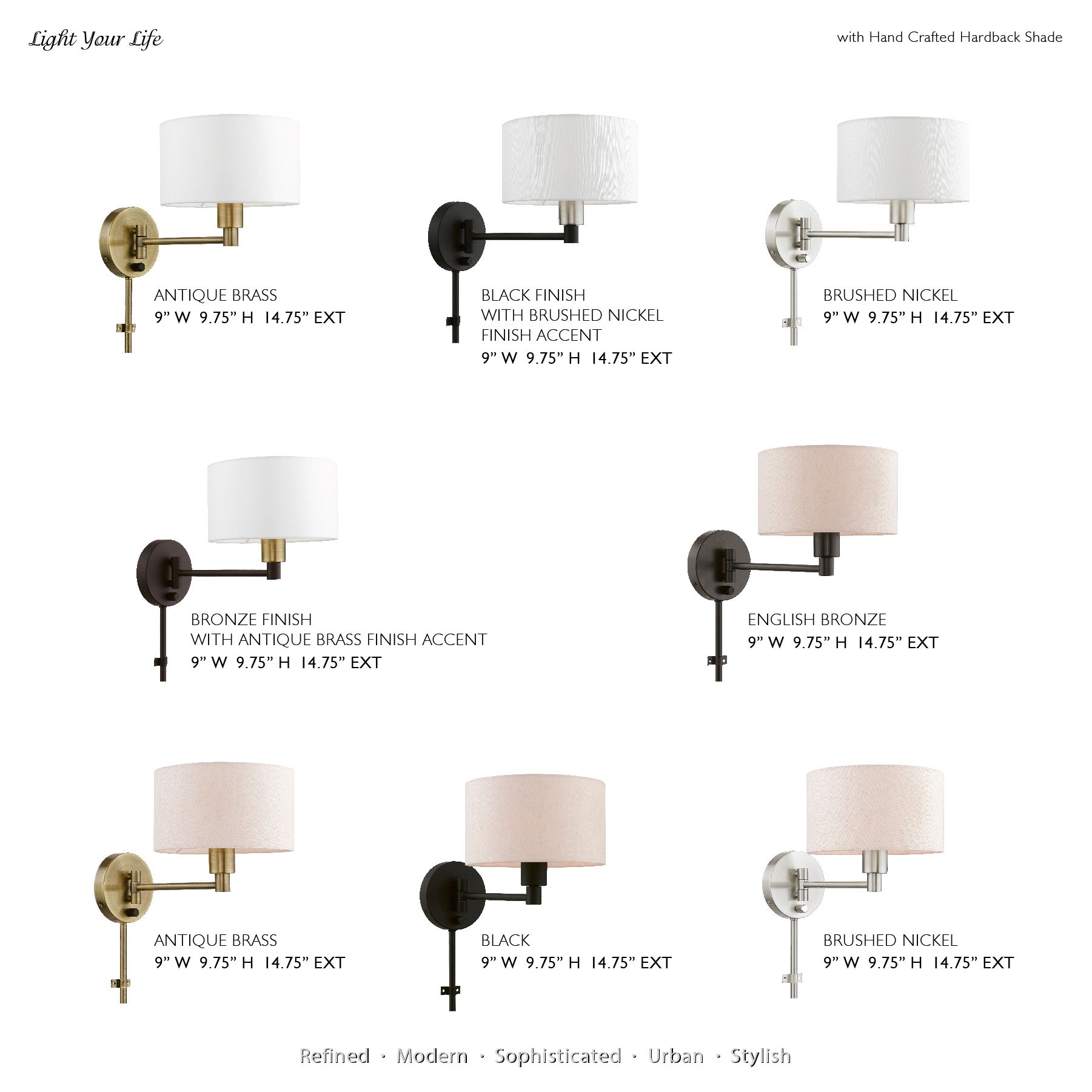 Livex Allison Brushed Nickel Swing Arm Wall Lamp