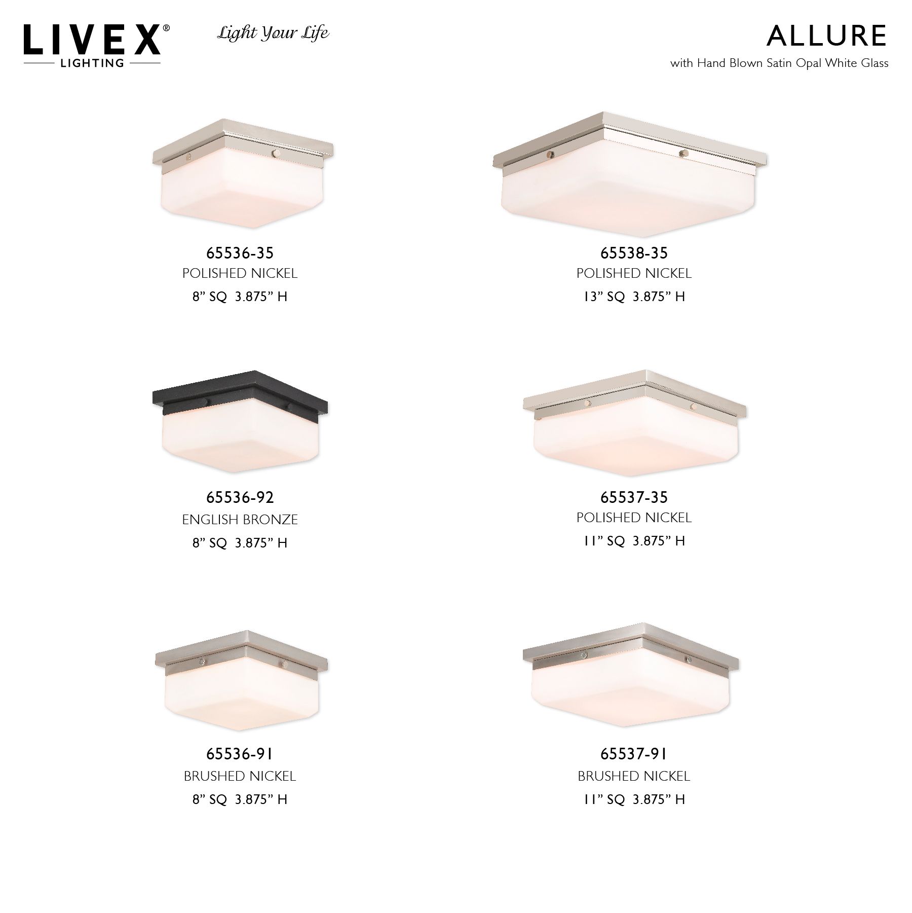 Image 4 Livex Allure 11" Wide Brushed Nickel Ceiling Light more views