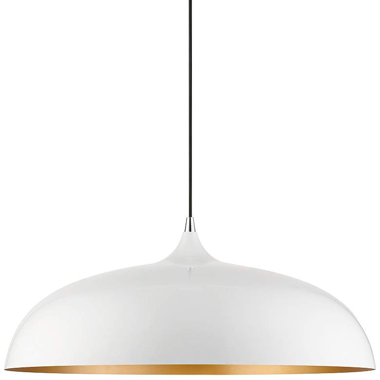 Image 3 Livex Amador 23 3/4" Wide Shiny White Dome Pendant Light