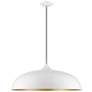 3_Livex Amador 23 3/4" Wide Shiny White Dome Pendant Light