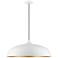 Livex Amador 23 3/4" Wide Shiny White Dome Pendant Light