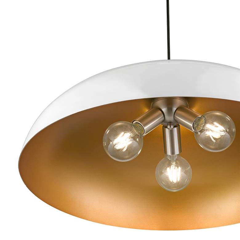 Image 5 Livex Amador 23 3/4" Wide Shiny White Dome Pendant Light more views