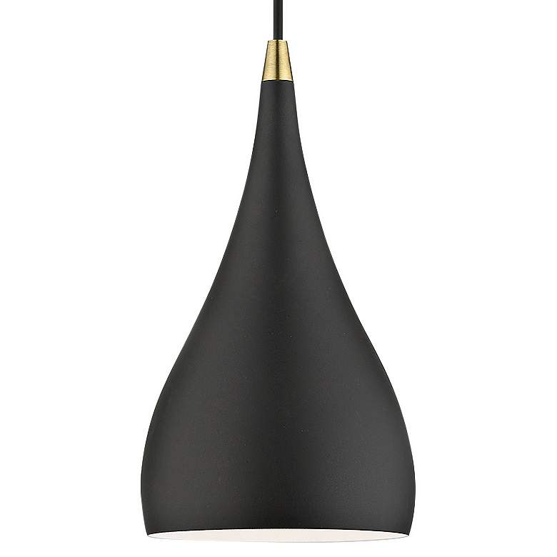 Image 4 Livex Amador 6 1/2" Wide Brass and Textured Black Modern Mini Pendant more views