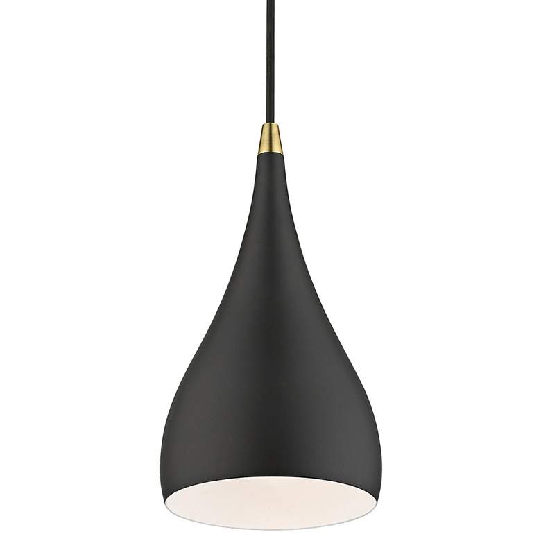 Image 6 Livex Amador 6 1/2" Wide Brass and Textured Black Modern Mini Pendant more views