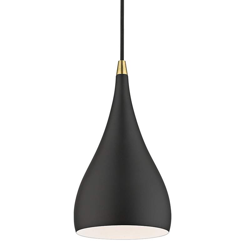 Image 7 Livex Amador 6 1/2" Wide Brass and Textured Black Modern Mini Pendant more views