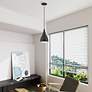 Livex Amador 6 1/2" Wide Brass and Textured Black Modern Mini Pendant in scene