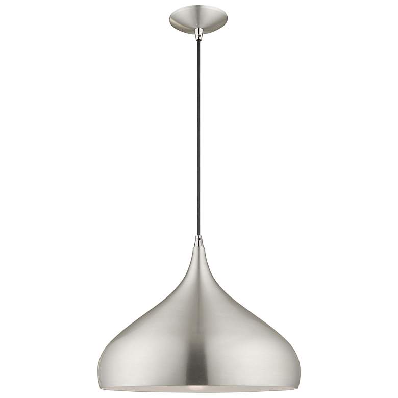 Image 2 Livex Angelique 15 3/4" Wide Brushed Aluminum Pendant Light