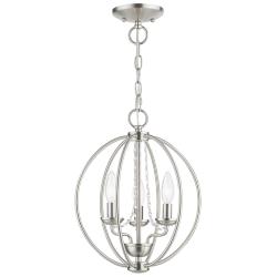 Livex Arabella 12" Wide 3-Light Brushed Nickel Globe Mini Chandelier