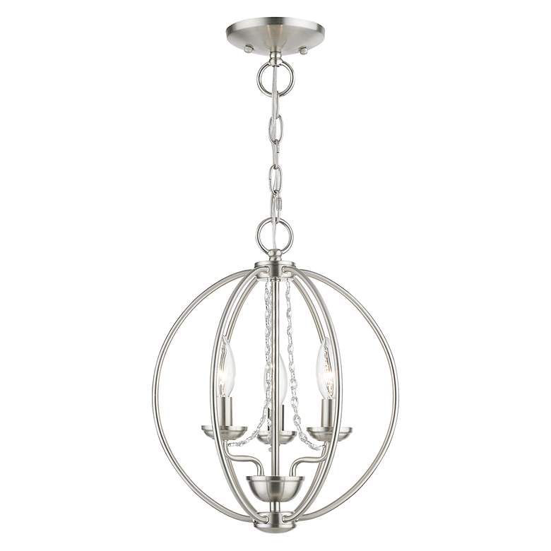 Image 4 Livex Arabella 12" Wide 3-Light Brushed Nickel Globe Mini Chandelier more views