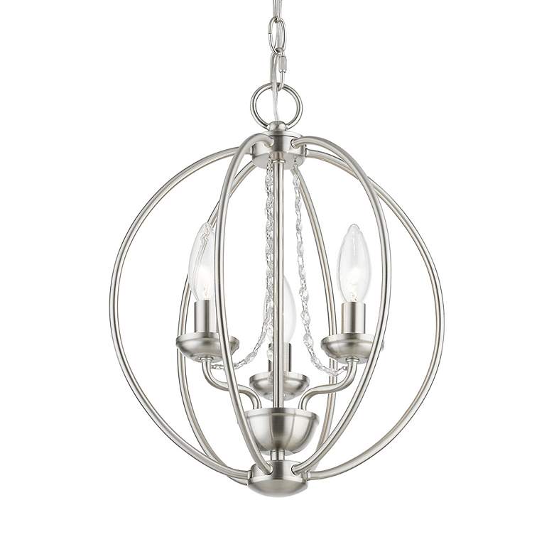 Image 5 Livex Arabella 12" Wide 3-Light Brushed Nickel Globe Mini Chandelier more views
