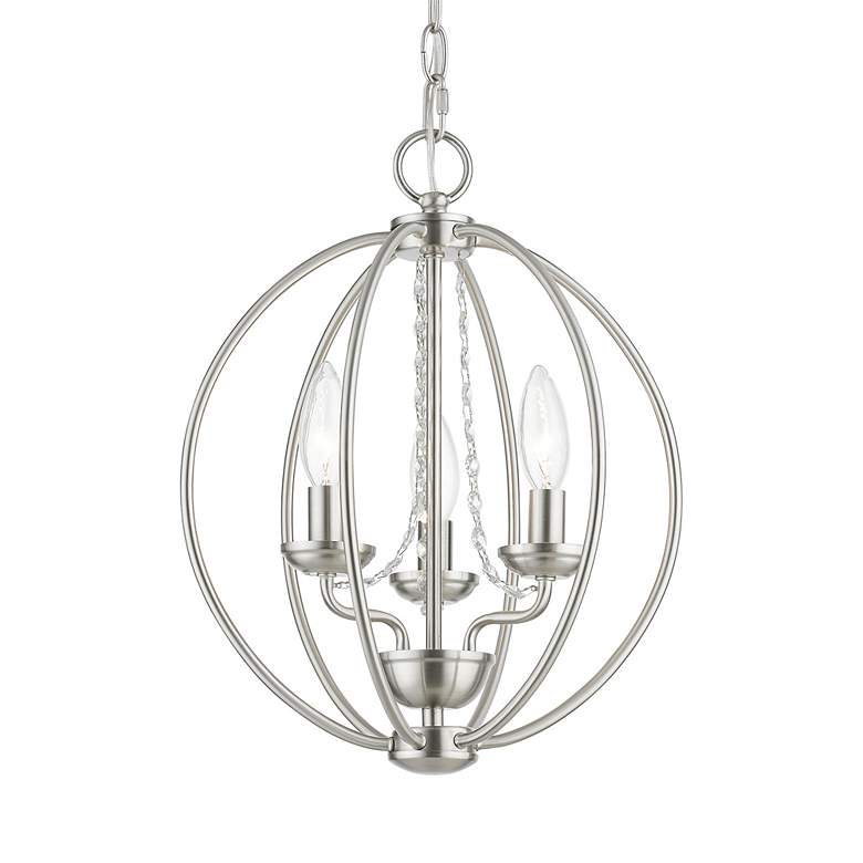 Image 6 Livex Arabella 12" Wide 3-Light Brushed Nickel Globe Mini Chandelier more views