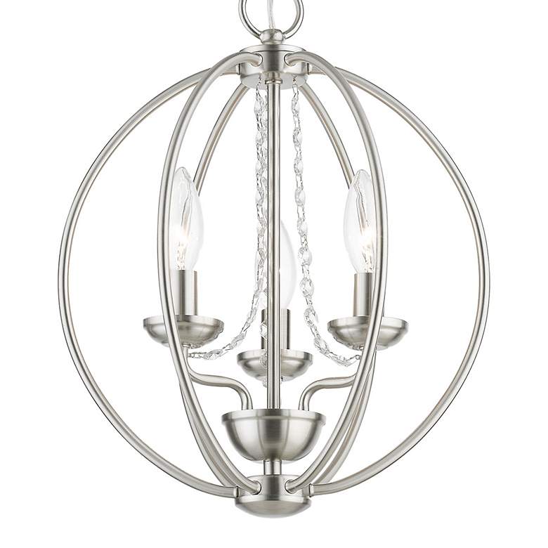 Image 7 Livex Arabella 12" Wide 3-Light Brushed Nickel Globe Mini Chandelier more views