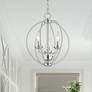 Livex Arabella 12" Wide 3-Light Brushed Nickel Globe Mini Chandelier