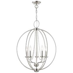 Livex Arabella 28 1/4"W Brushed Nickel 5-Light Chandelier