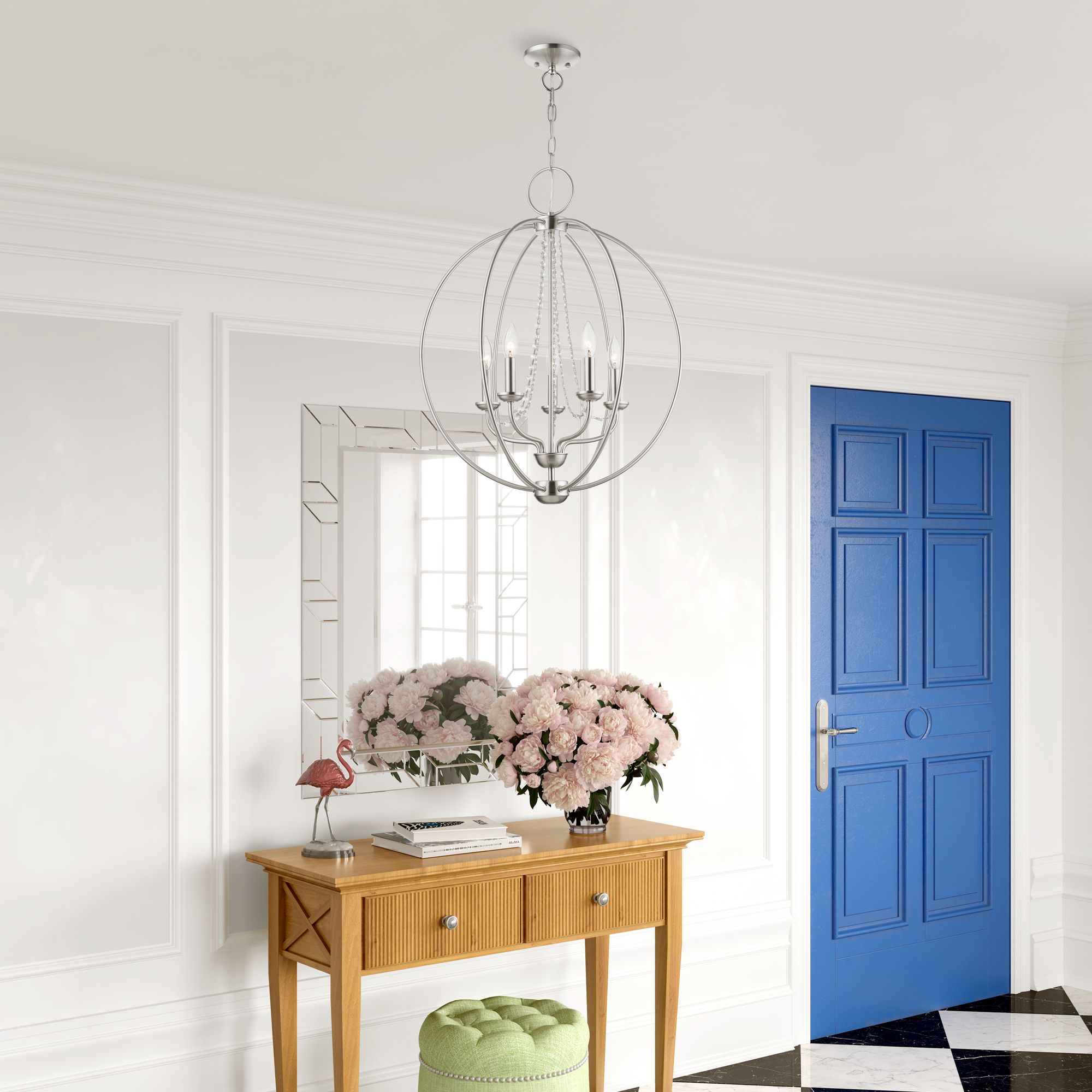 Livex Arabella 28 1/4"W Brushed Nickel 5-Light Chandelier