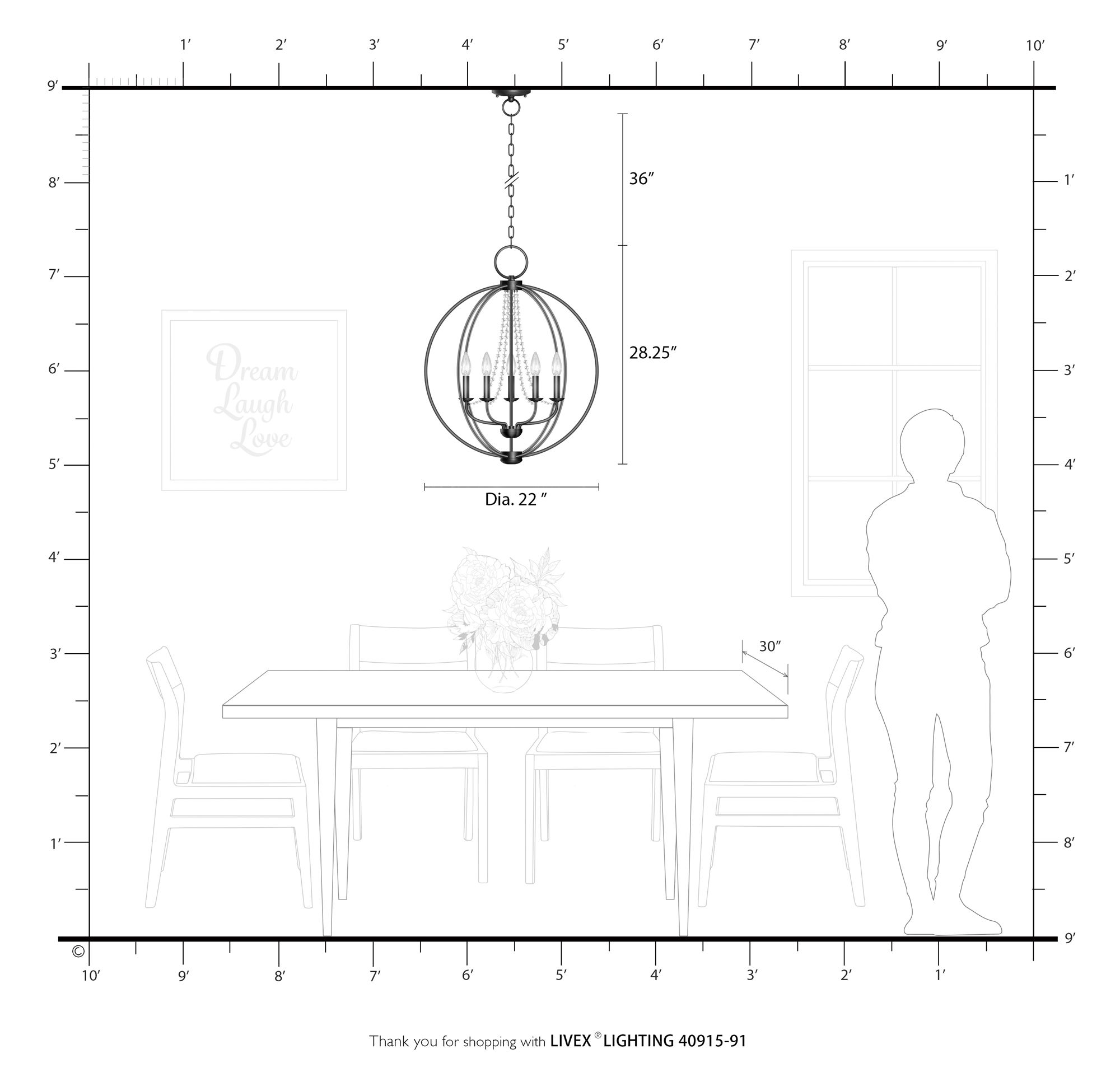 Livex Arabella 28 1/4"W Brushed Nickel 5-Light Chandelier