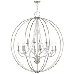 Livex Arabella 40" Wide 12-Light Brushed Nickel Grande Chandelier