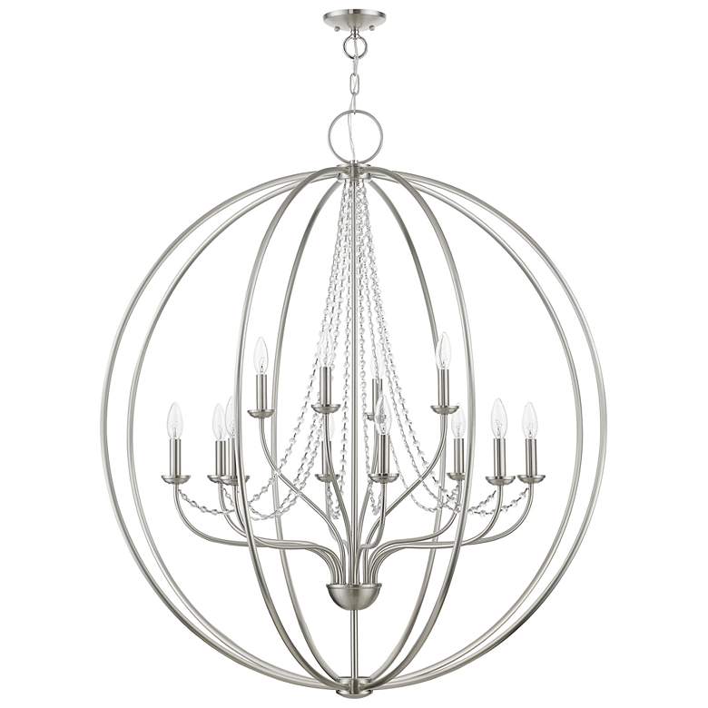 Image 3 Livex Arabella 40" Wide 12-Light Brushed Nickel Grande Chandelier more views