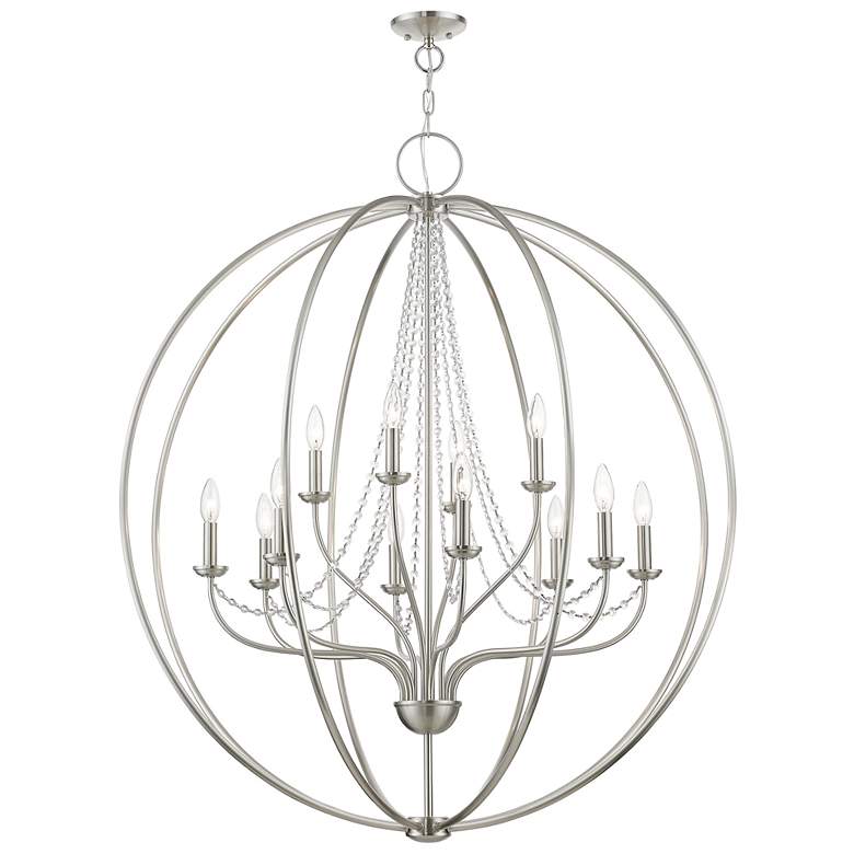 Image 4 Livex Arabella 40" Wide 12-Light Brushed Nickel Grande Chandelier more views