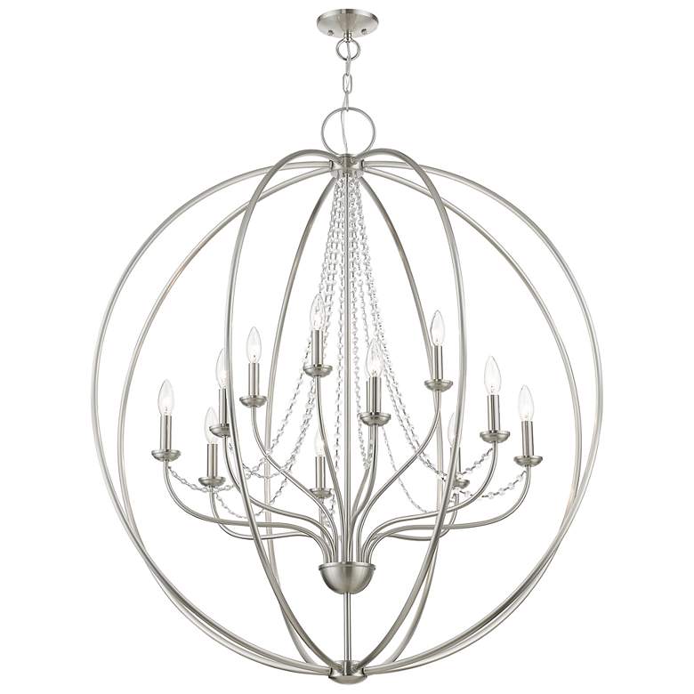 Image 5 Livex Arabella 40" Wide 12-Light Brushed Nickel Grande Chandelier more views