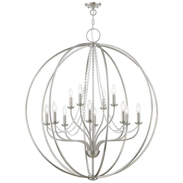 Image 6 Livex Arabella 40" Wide 12-Light Brushed Nickel Grande Chandelier more views