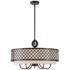 Livex Arabesque 24" Wide English Bronze Drum Pendant with Downlight