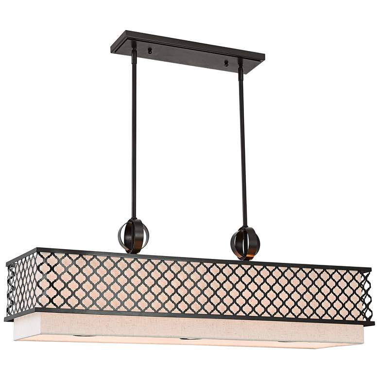 Image 2 Livex Arabesque 39 3/4 inch Wide Bronze Kitchen Island Light Pendant