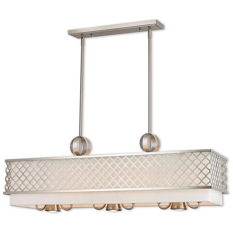 Image 4 Livex Arabesque 39 3/4 inch Wide Nickel Kitchen Island Light Pendant more views