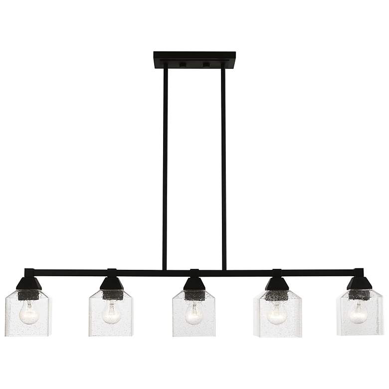 Image 2 Livex Aragon 42" Wide Black 5-Light Linear Pendant
