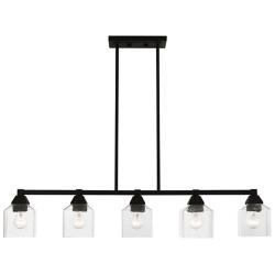 Livex Aragon 42" Wide Black 5-Light Linear Pendant