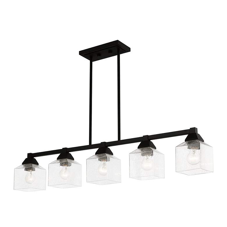 Image 5 Livex Aragon 42" Wide Black 5-Light Linear Pendant more views