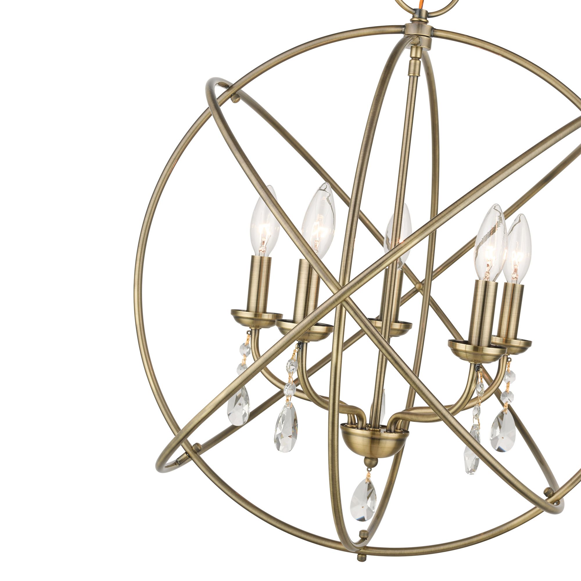 Livex Aria 23 1/2" Wide Antique Brass 5-Light Orb Chandelier