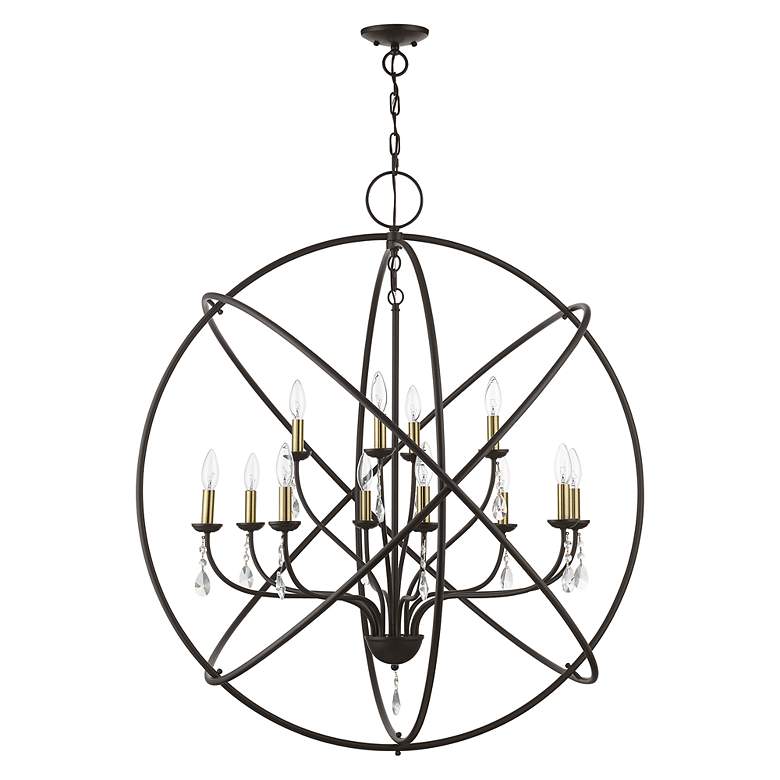 Image 3 Livex Aria 40" Wide 12-Light Orb Ring Bronze Nickel Grande Chandelier more views