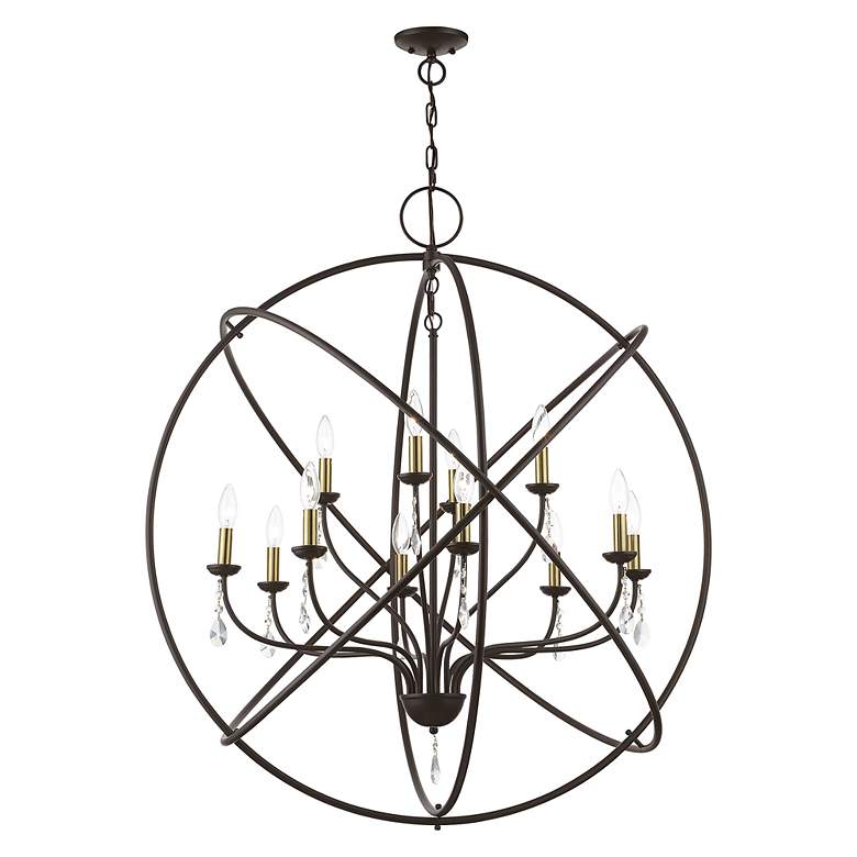 Image 4 Livex Aria 40" Wide 12-Light Orb Ring Bronze Nickel Grande Chandelier more views