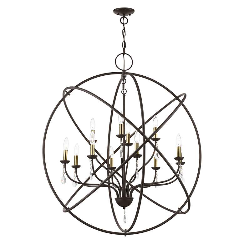 Image 5 Livex Aria 40" Wide 12-Light Orb Ring Bronze Nickel Grande Chandelier more views