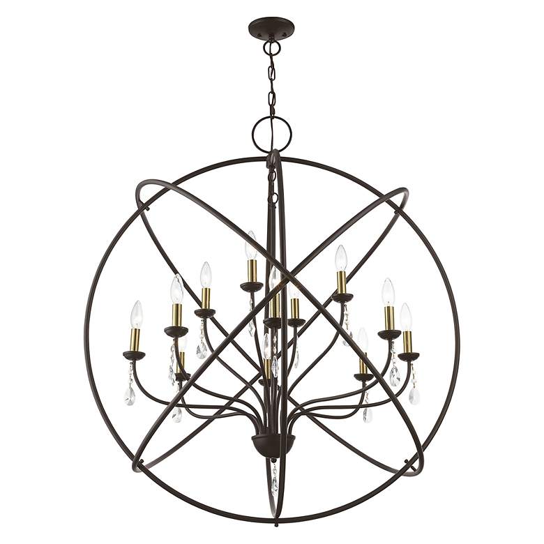 Image 6 Livex Aria 40" Wide 12-Light Orb Ring Bronze Nickel Grande Chandelier more views