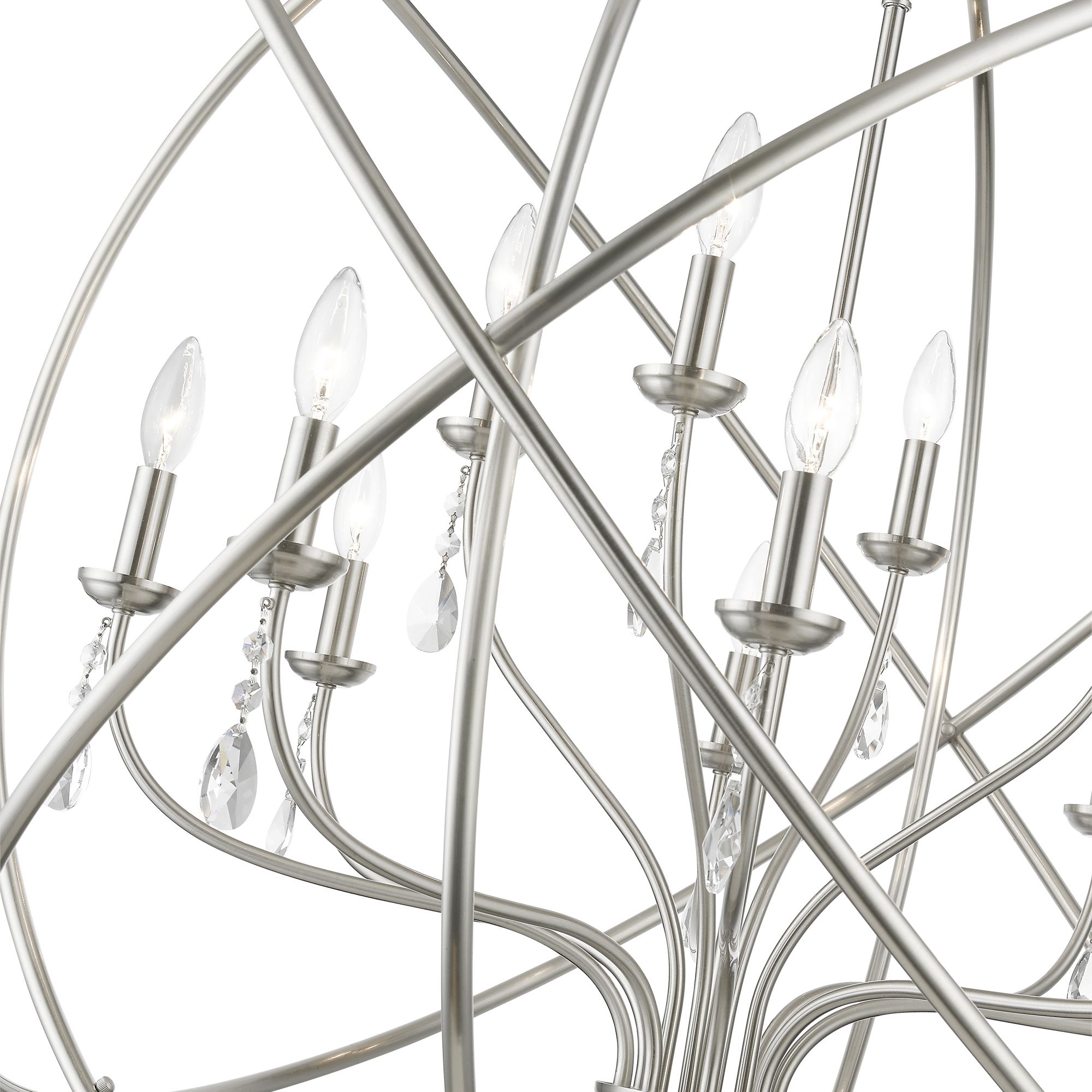 Livex Aria 40" Wide 12-Light Orb Ring Brushed Nickel Grande Chandelier