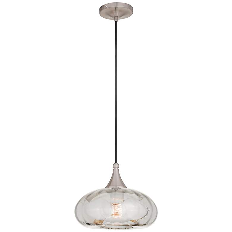 Image 4 Livex Art Glass 10 1/2" Wide Brushed Nickel Modern Mini Pendant more views