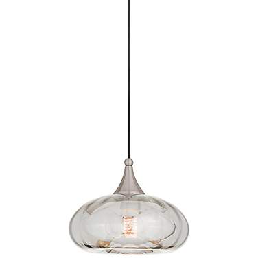 Livex Art Glass 10 1/2" Wide Brushed Nickel Modern Mini Pendant