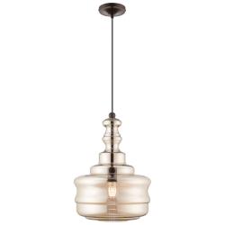 Livex Art Glass 12 3/4" Wide English Bronze Pendant Light