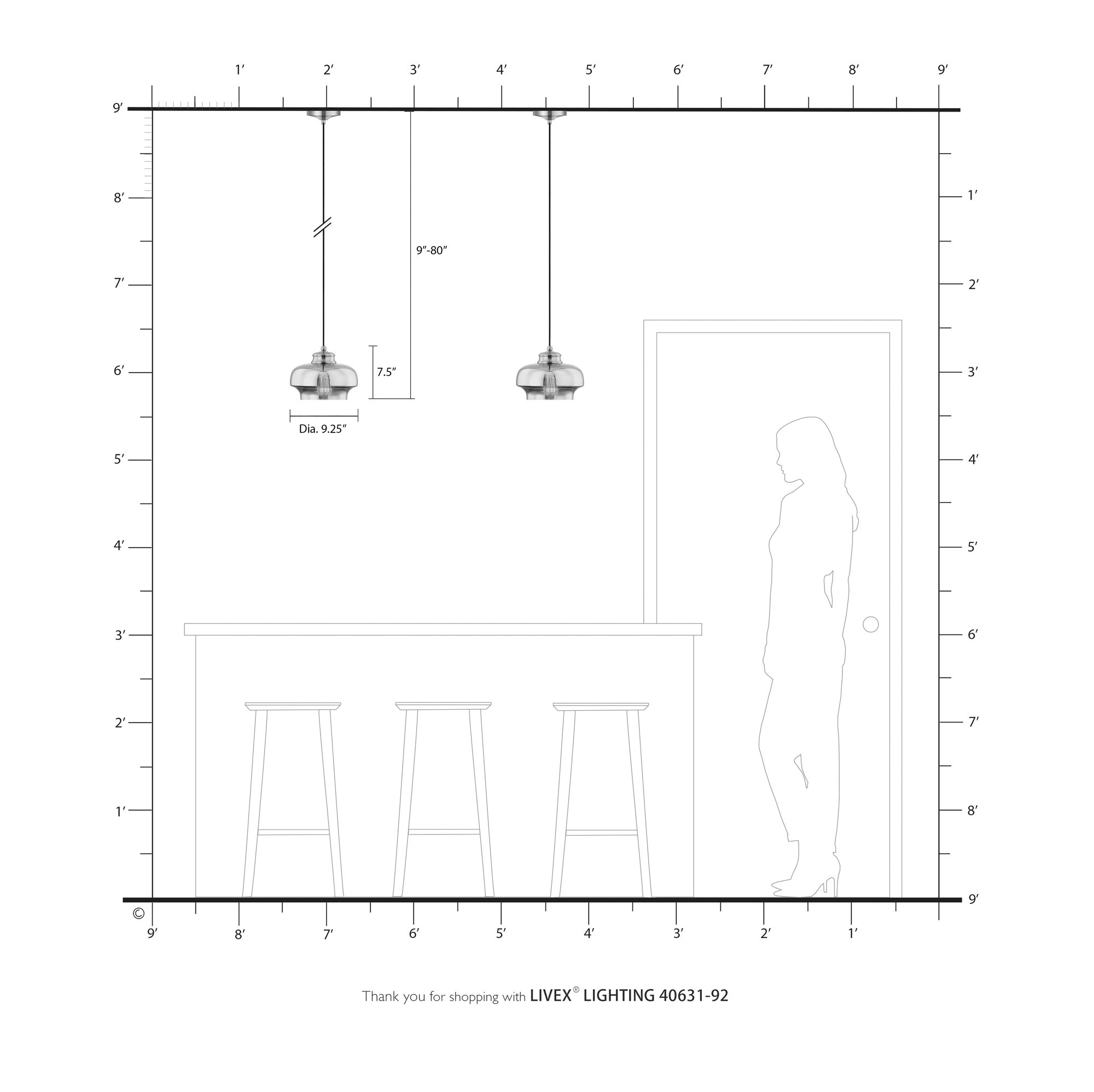 Livex Art Glass 9 1/4" Wide English Bronze Mini Pendant