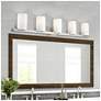 1_Livex Astoria 43 3/4" Wide Brushed Nickel 5-Light Bath Light