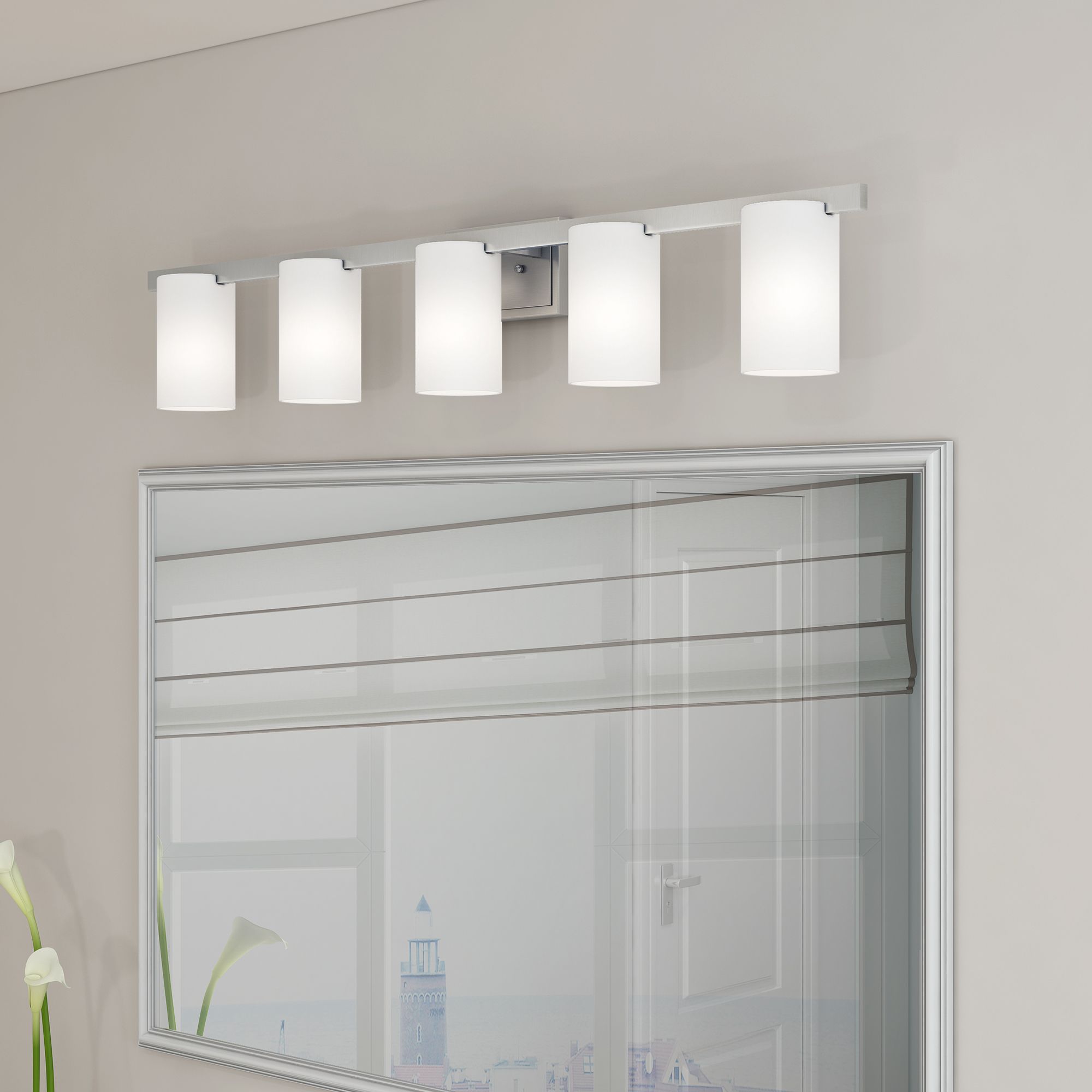 Livex Astoria 43 3/4" Wide Brushed Nickel 5-Light Bath Light