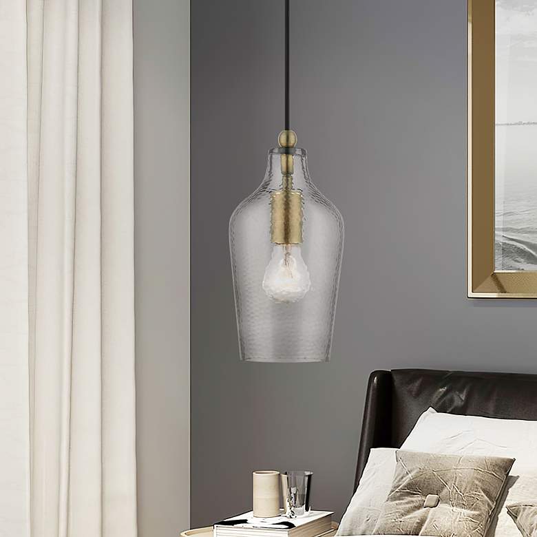 Image 1 Livex Avery 5 1/4" Wide Antique Brass Mini Pendant Light