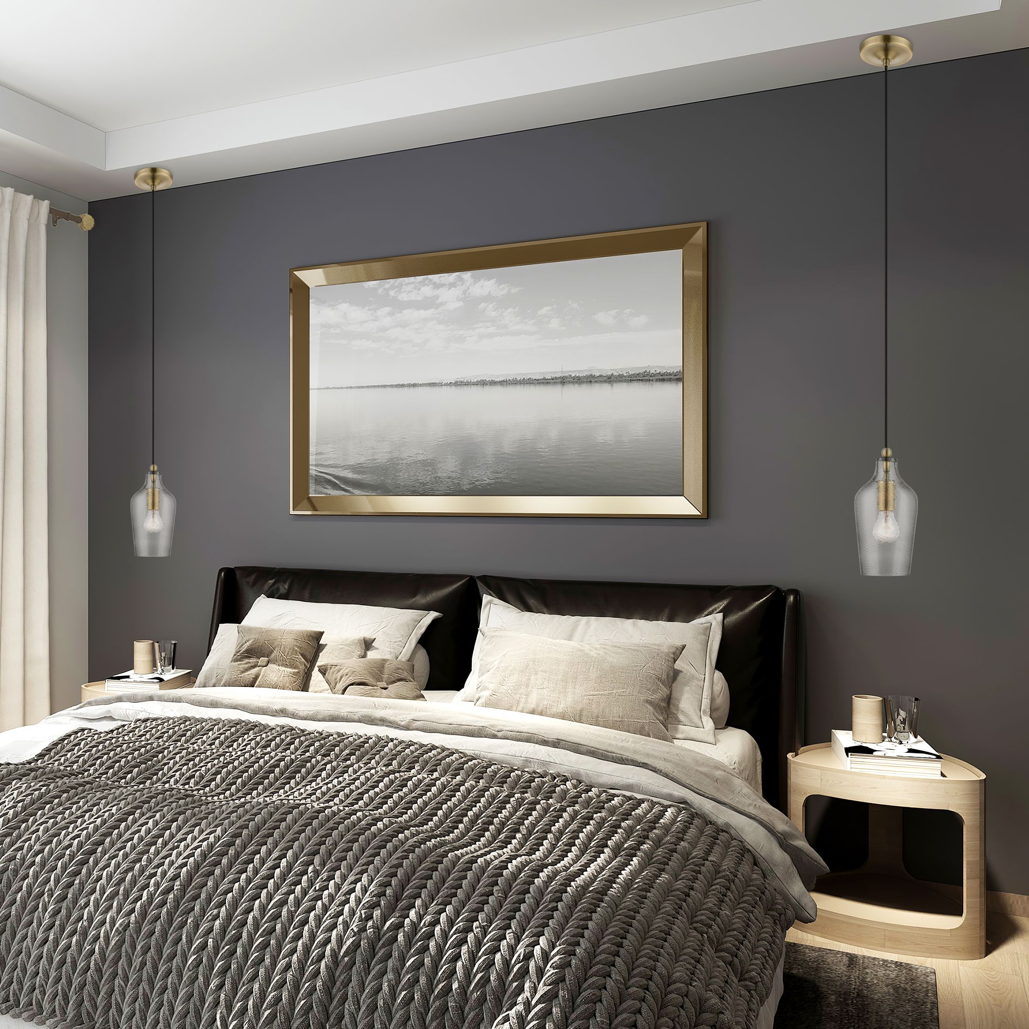 Livex Avery 5 1/4"W Antique Brass Clear Glass Mini Pendant