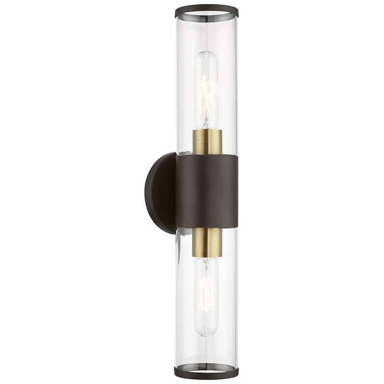 Image 1 Livex Banca 18 1/2" High Bronze and Antique Brass ADA Wall Sconce