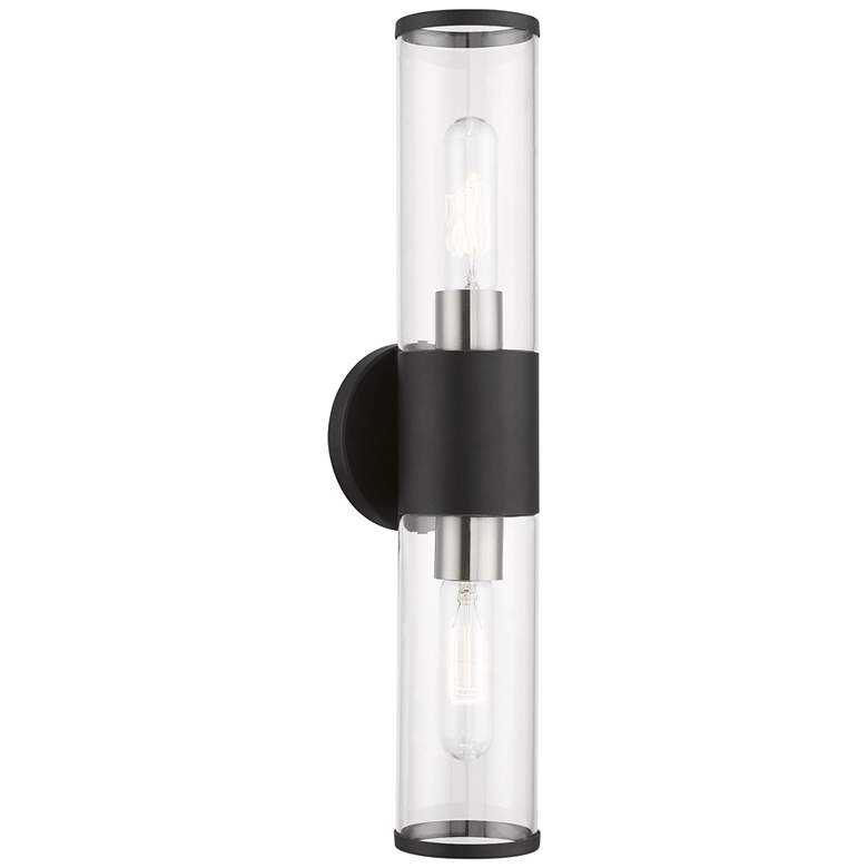 Image 2 Livex Bancroft 18 1/2" High Black and Brushed Nickel ADA Wall Sconce