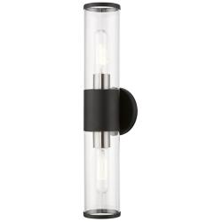 Livex Bancroft 18 1/2" High Black and Brushed Nickel ADA Wall Sconce