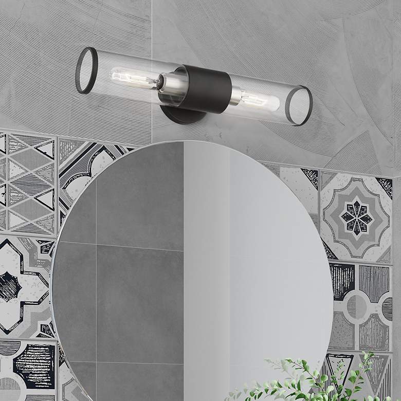 Image 1 Livex Bancroft 18 1/2" High Black and Brushed Nickel ADA Wall Sconce
